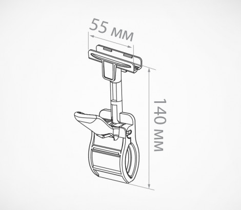Крепление рам на трубу D до 40 мм с Т-держателем фиксатор прозрачный (комплект)