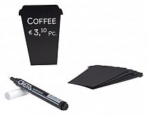 Меловая табличка фигурная Coffee Cups